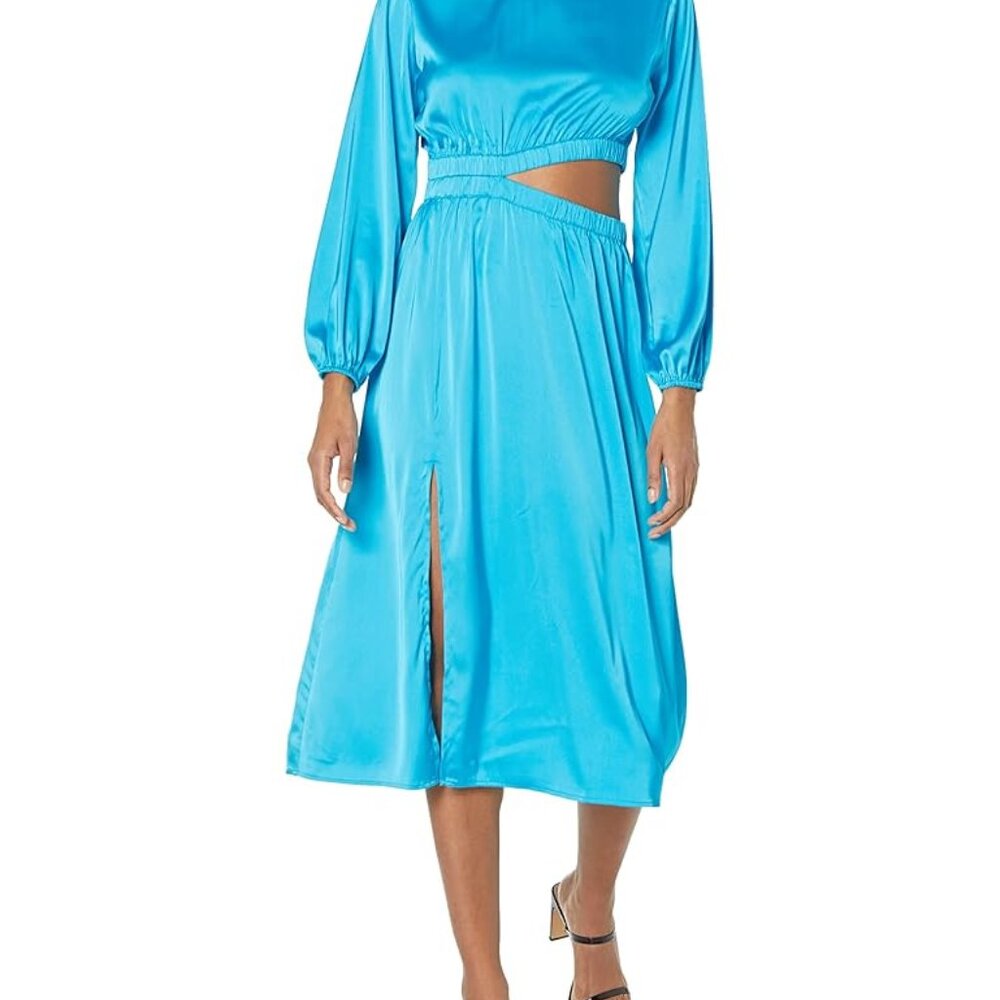 The Drop Women's Jacob Long Sleeve Cut Out Midi Dress XXL OCEAN BLUE
